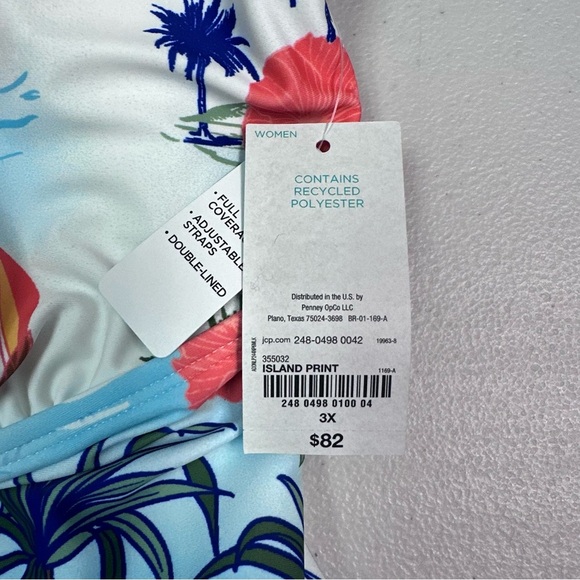 White and Blue One Piece Swimwear with Classic Design - Picture 4 of 6